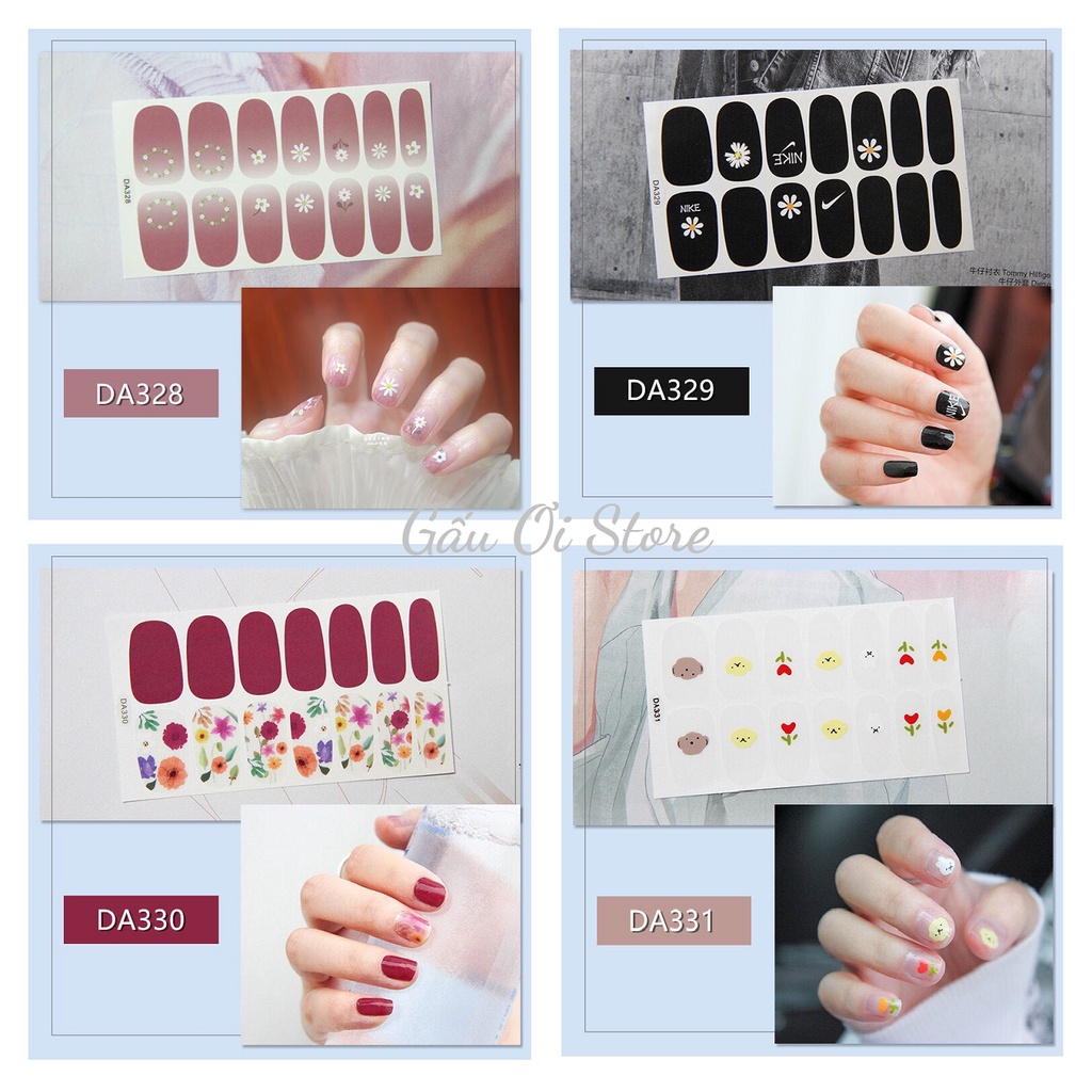 Bộ 14 Miếng Dán Trang Trí Móng Tay Không Thấm Nước