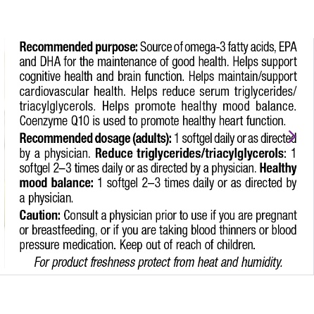 Dầu cá Omega 3 CoQ10, 80v, Webber Naturals, Canada