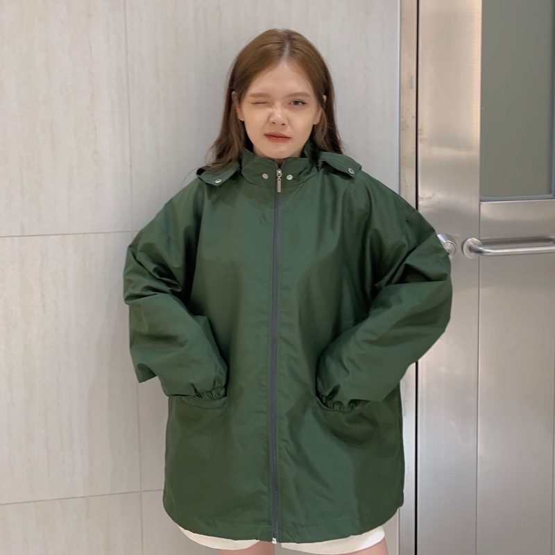 Áo Khoác Jacket Dù 2 Lớp Form Rộng Có Nón Nam Nữ Unisex