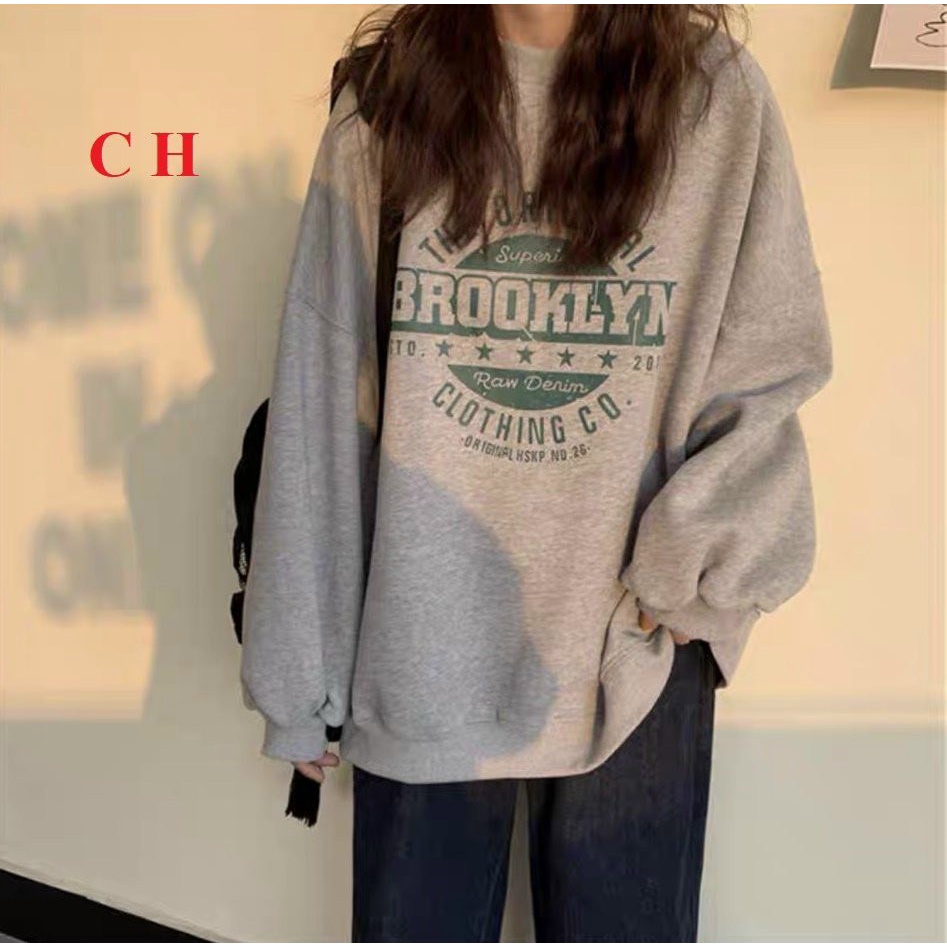 Áo hoodie tay bồng ulzzang🌸Áo nỉ sweater nam nữ form rộng unisex BROOKLYN chất nỉ bông🌸  Freeship🌸 Sale | BigBuy360 - bigbuy360.vn