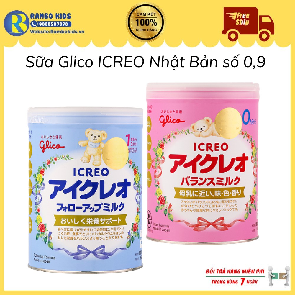 Sữa Glico Icreo Nhật Bản 800g số 0 và số 9 Shop Rambo Kids