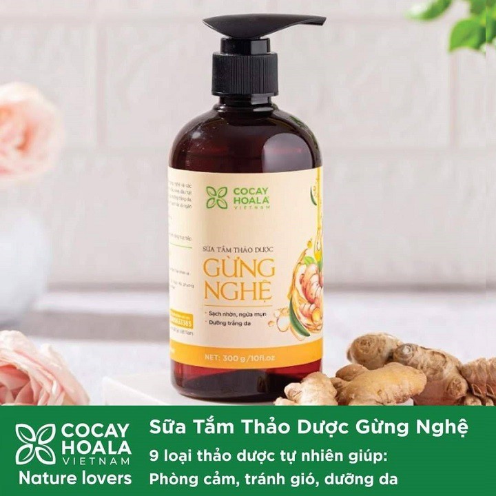 Dầu gội hà thủ ô Cỏ cây hoa lá - Sữa tắm thảo dược gừng nghệ 300ml