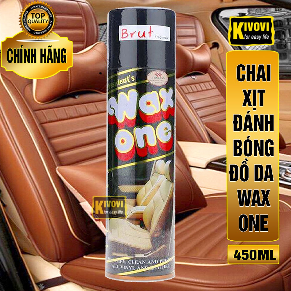 Chai Xịt Bóng Wax One 450ML Làm Sạch Đồ Da Xe Máy, Ô Tô - Chai Xịt Bóng Xe Máy - Chai Xịt Vệ Sinh Nội Thất Ô Tô - Kivo