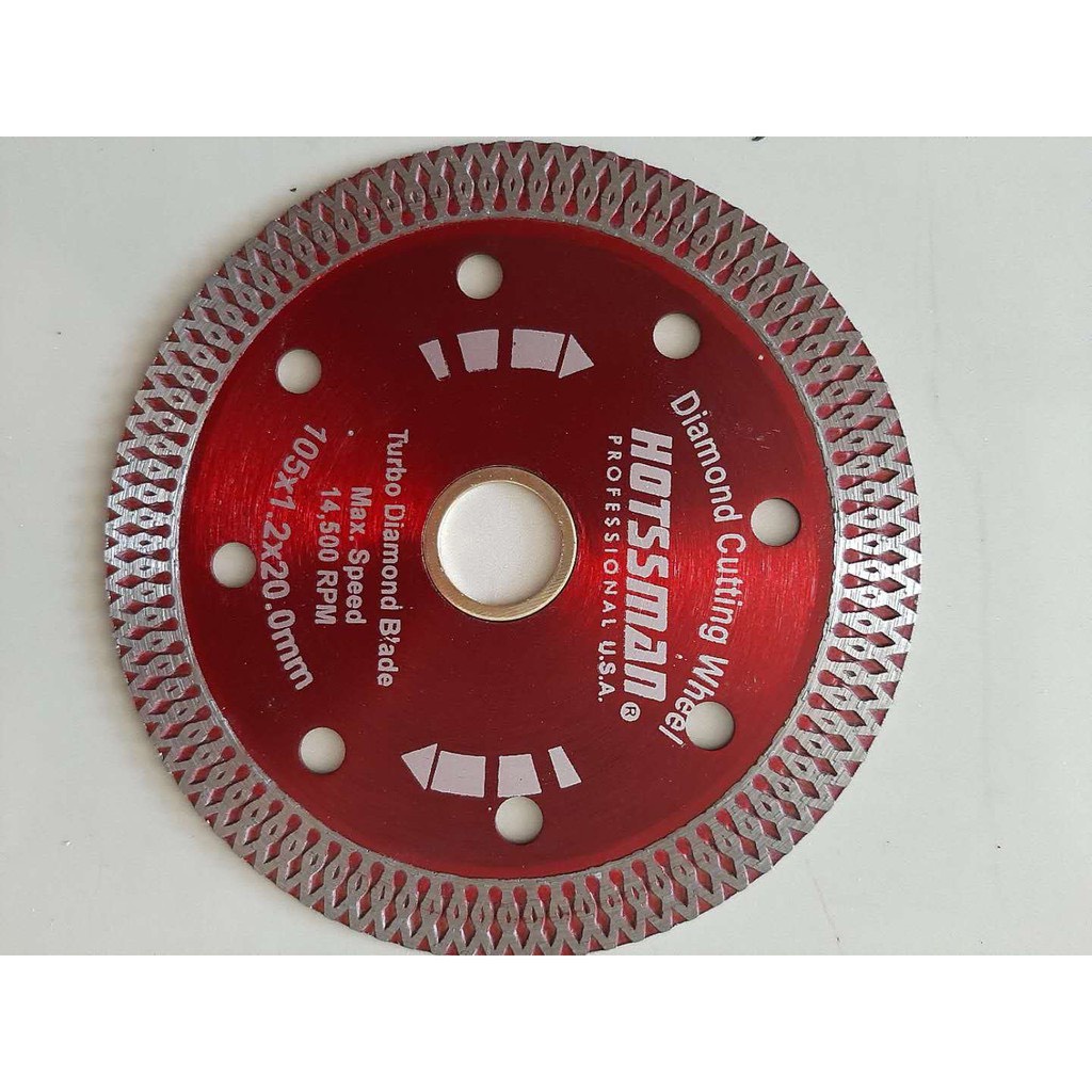 (Hộp 10 lưỡi) Lưỡi cắt kim cương chuyên cắt gạch men, cắt đá, bê tông HOTSSMAN (Hai màu xanh - đỏ)