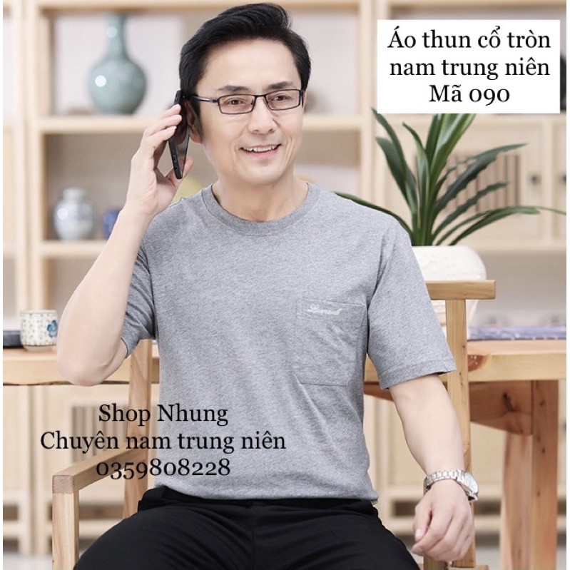 Áo phông áo thun cộc tay nam trung niên trung tuổi mã 090