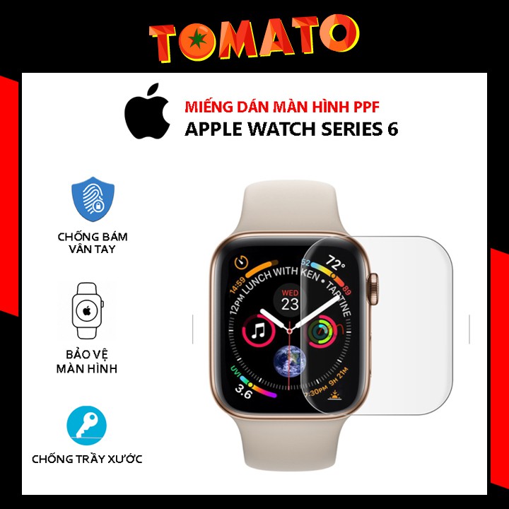 Miếng Dán Dẻo PPF Tự Phục Hồi Trầy Xước Cho Apple Watch Series 6 Size 38/40/42/44mm - Phụ Kiện Tomato