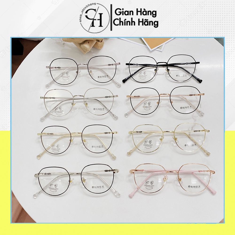 Kính giả cận gọng Cốt Kim Loại mắt chống UV thời trang nam nữ hàn quốc AH1621