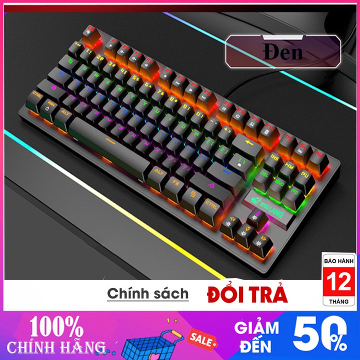 HOT GAMMING  Bàn Phím Cơ 100% K2-87 Phím Chức Năng-Led RGB-10 Chế độ LED