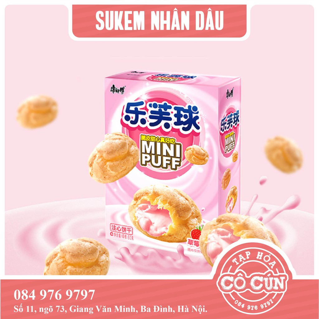 Bánh su kem mini thơm ngon, hộp giấy xinh xắn - Hàng mới về, 3 vị nhân để lựa chọn