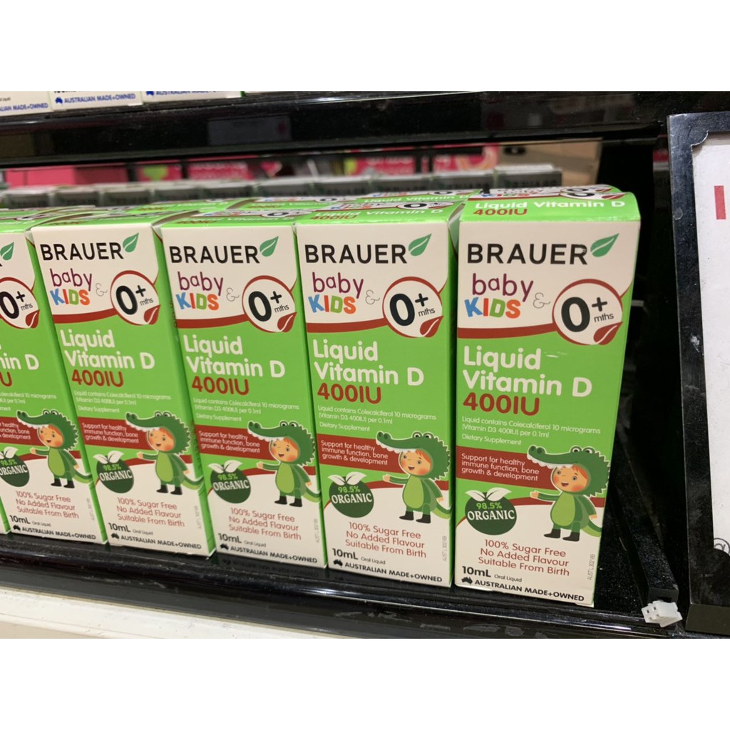 Brauer  Liqiud Vitamin D 400IU. Bổ sung vitaminD cho trẻ sơ sinh