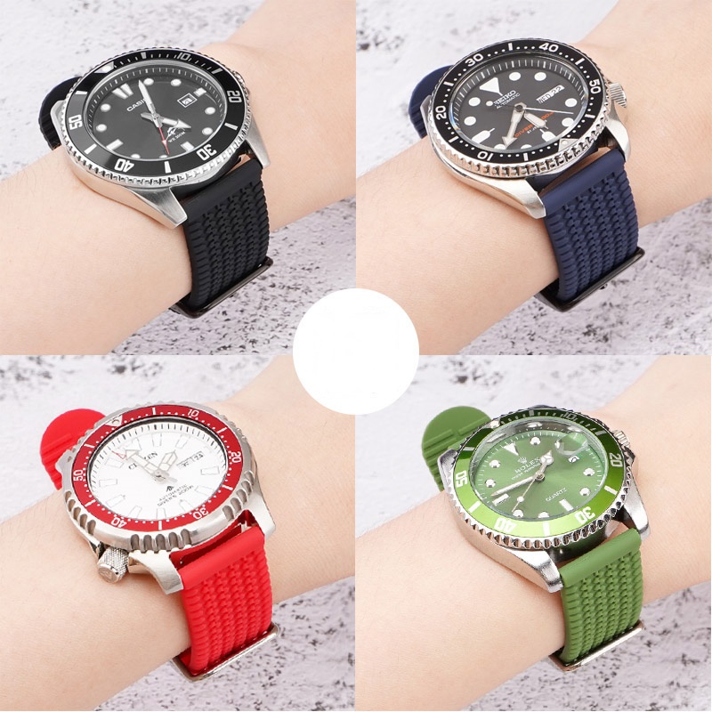 Dây Cao Su Tháo Lắp Nhanh 20mm 22mm Cho Đồng Hồ Thông Minh Samsung Seiko18mm 24Mm