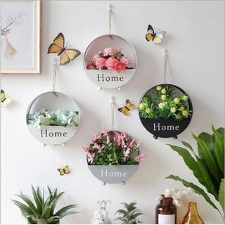 Giỏ Hoa sắt treo tường ( giỏ sắt + hoa )