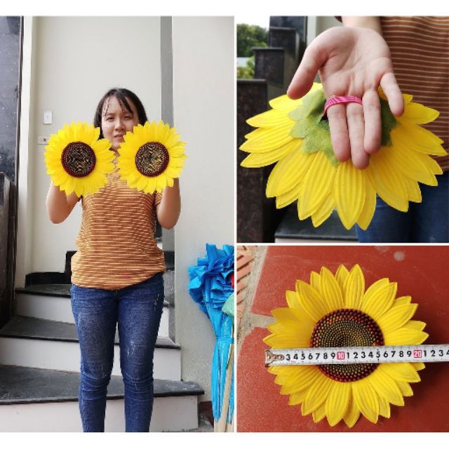 Bông múa hướng dương 17cm, 22cm,30cm, Hoa biểu diễn