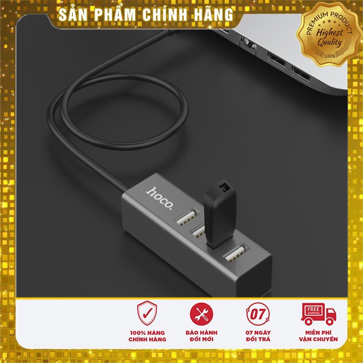 [ Giá siêu rẻ,chính hãng ] HUB 4 cổng USB Hoco HB1 tương thích cao chất liệu vỏ hợp kim nhôm cao cấp | WebRaoVat - webraovat.net.vn