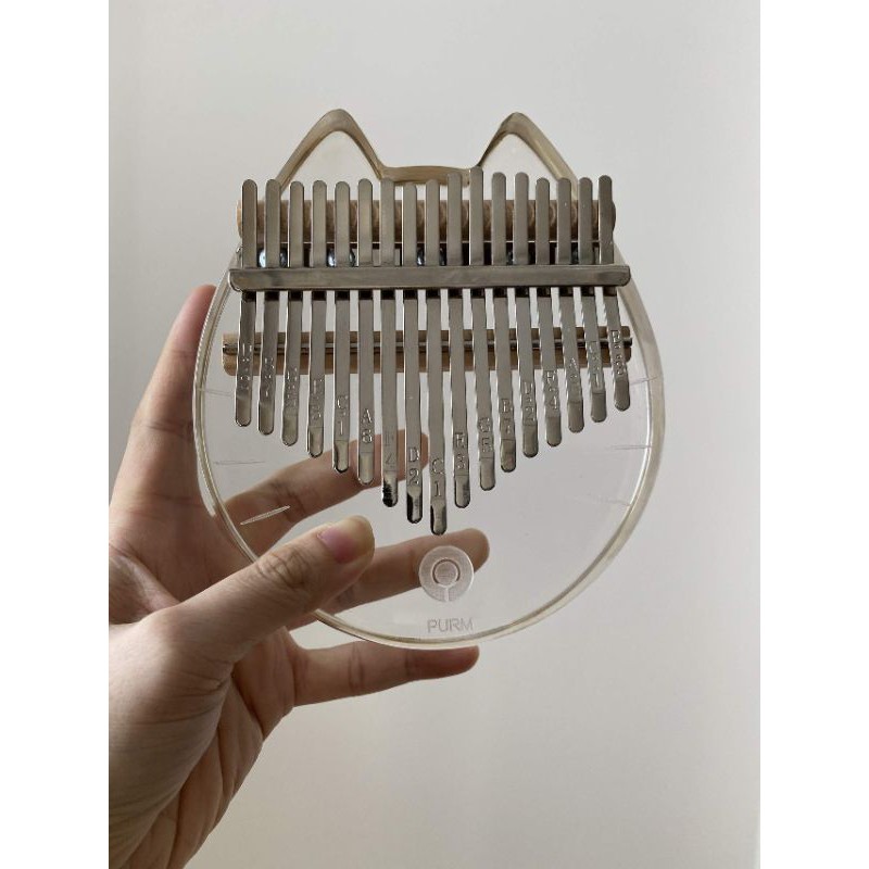 Đàn kalimba 17 phím Purm pha lê trong suốt mèo tặng hộp chống sốc đủ phụ kiện