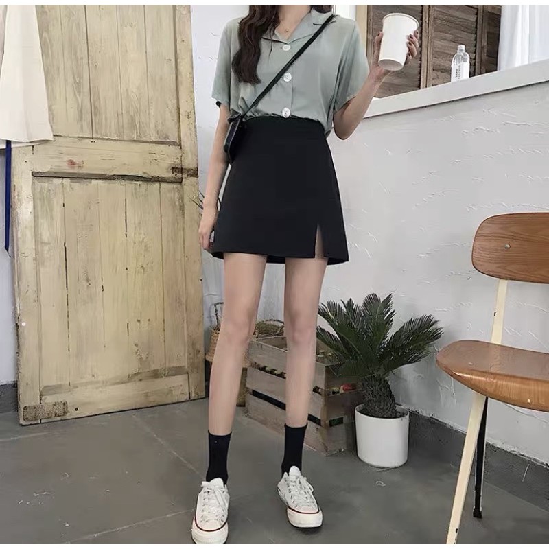 chân váy chữ a xẻ cạnh ngắn, có quần lót trong -242 | BigBuy360 - bigbuy360.vn
