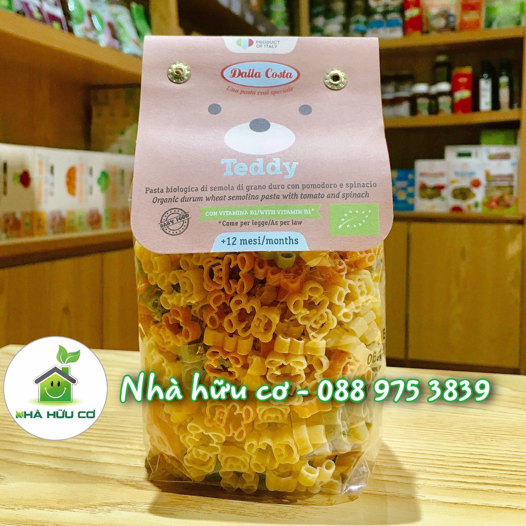 Nui rau củ hữu cơ cho bé hình gấu Teddy DALLA COSTA 200G - Date: 3/2023 - Nhà Hữu Cơ