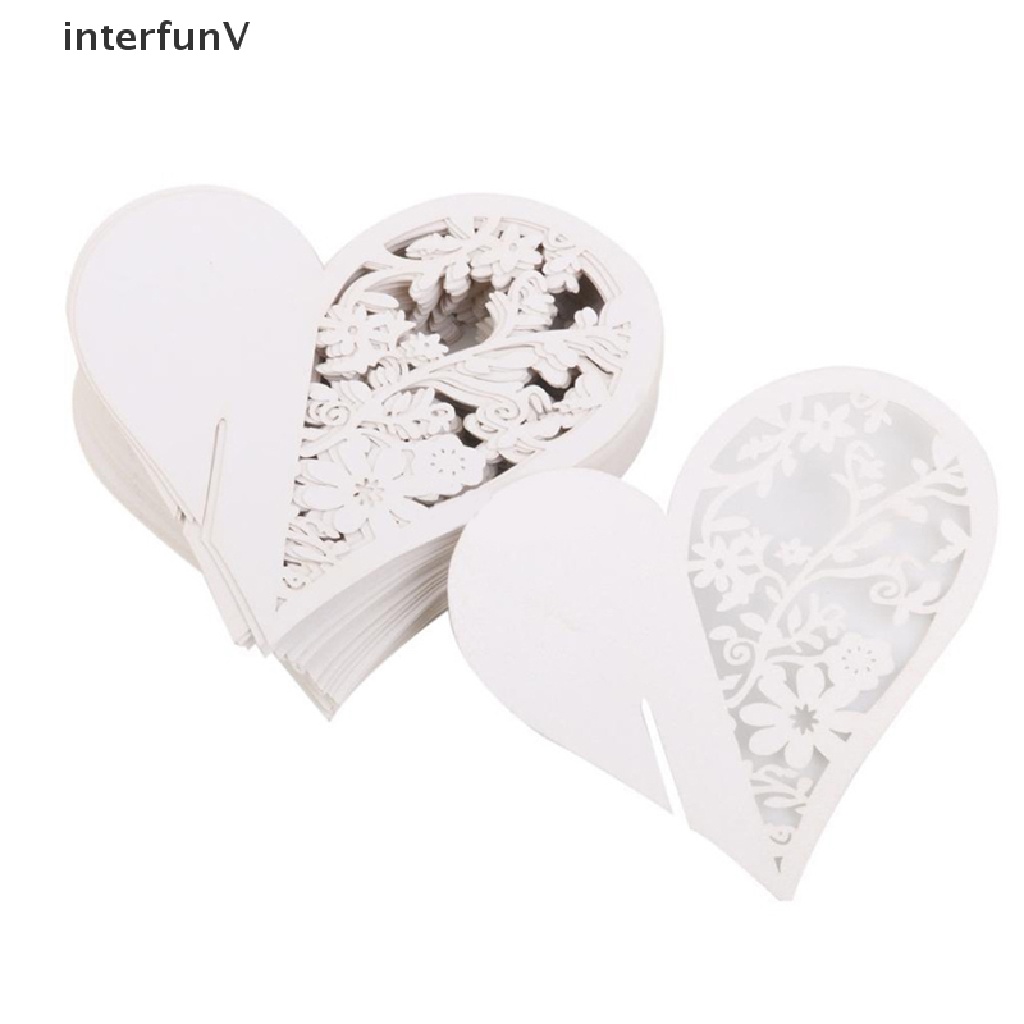 Set 50 Khay Đựng Thẻ Tên Hình Trái Tim Trang Trí Bàn Tiệc Cưới