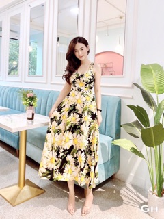 Váy maxi cổ V siêu hót