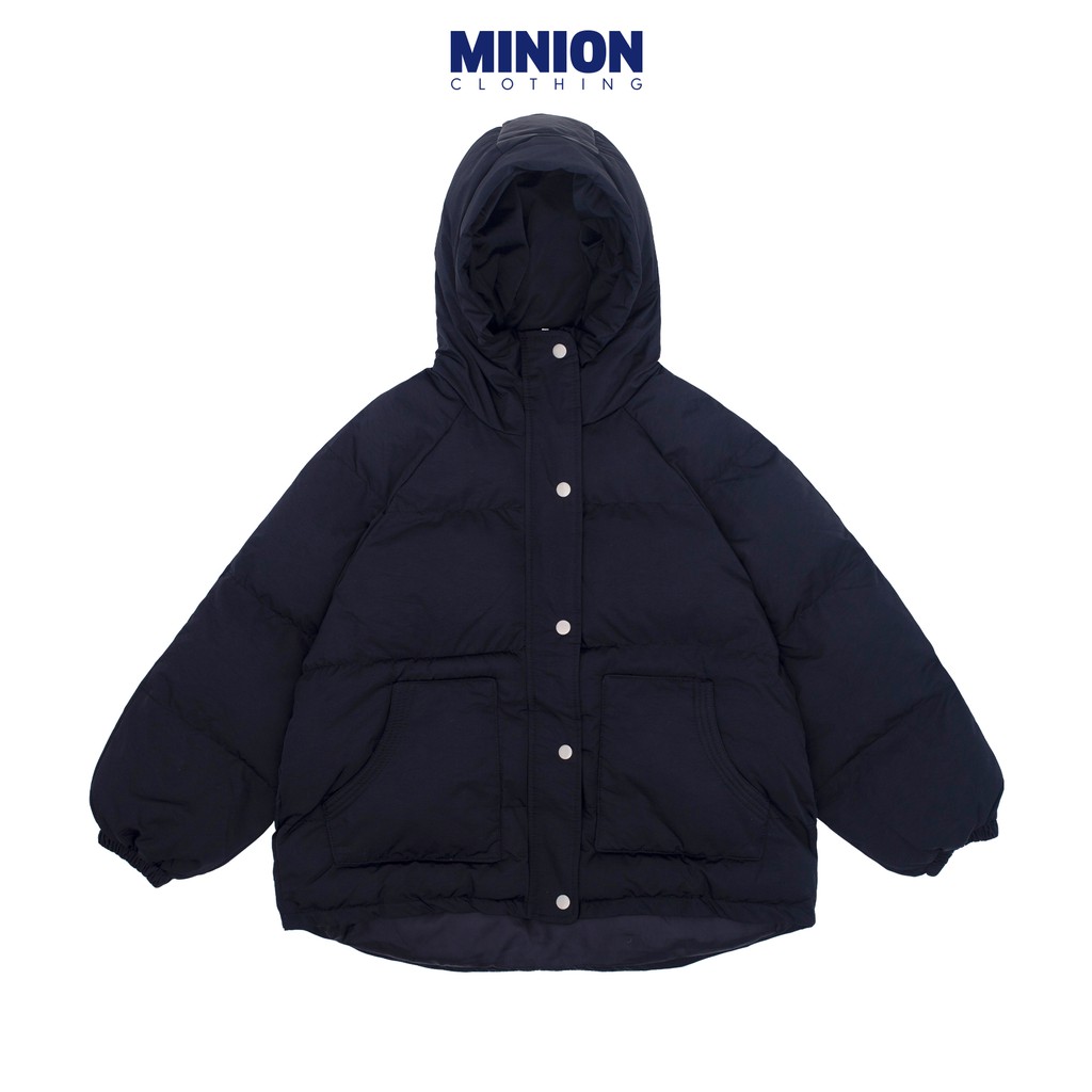 Áo khoác phao có mũ Minion Clothing form rộng, chần bông, phong cách Streetwear Ulzzang A2909