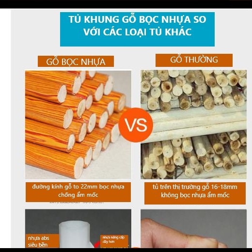 tủ đựng quần áo vải loại 1 Khung Gỗ chốt nhựa giá Rẻ Nhất 3 buồng