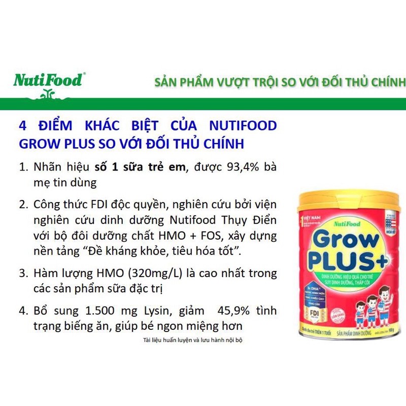 Sữa grow plus đỏ FDI mẫu mới Nutifood 900g