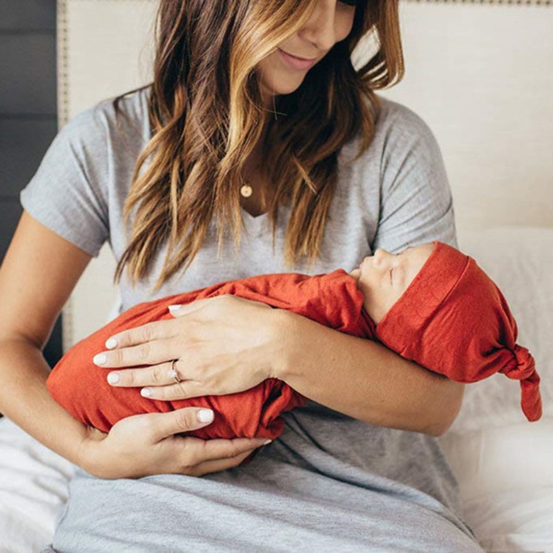 Nerv Túi Ngủ Quấn Đầu Thắt Nút Kèm Nón Trùm Đầu Khi Ngủ Cho Bé Sơ Sinh