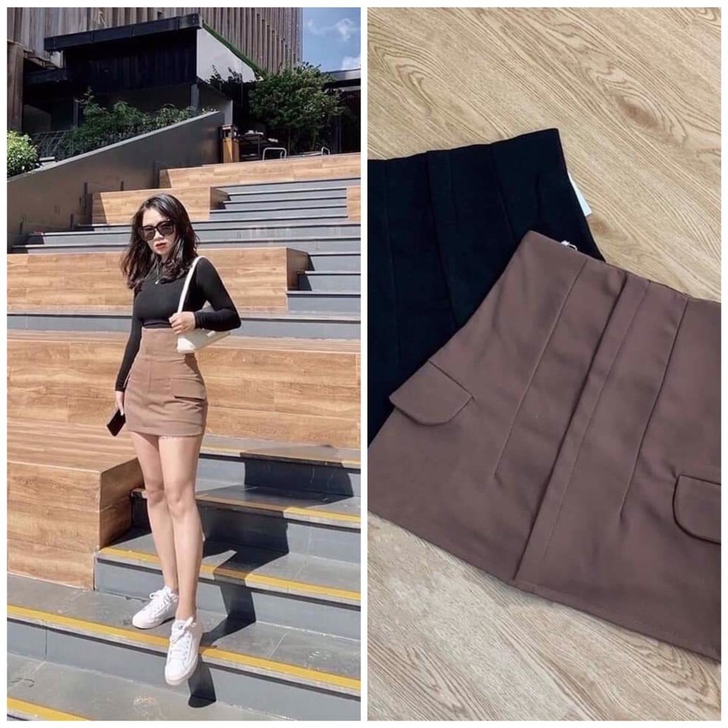 Chân Váy Nữ Cạp Cao Siêu Tôn Dáng Có Nắp Túi Khoe Eo Khoe Mông | BigBuy360 - bigbuy360.vn