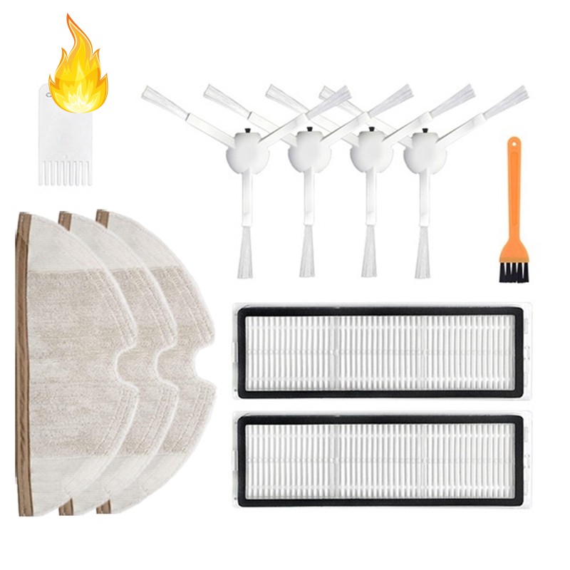 11 Pcs Replacement Parts Kit for Xiaomi Mijia 1C Robot Accessories Side Brush HEPA Filter Brush Mop