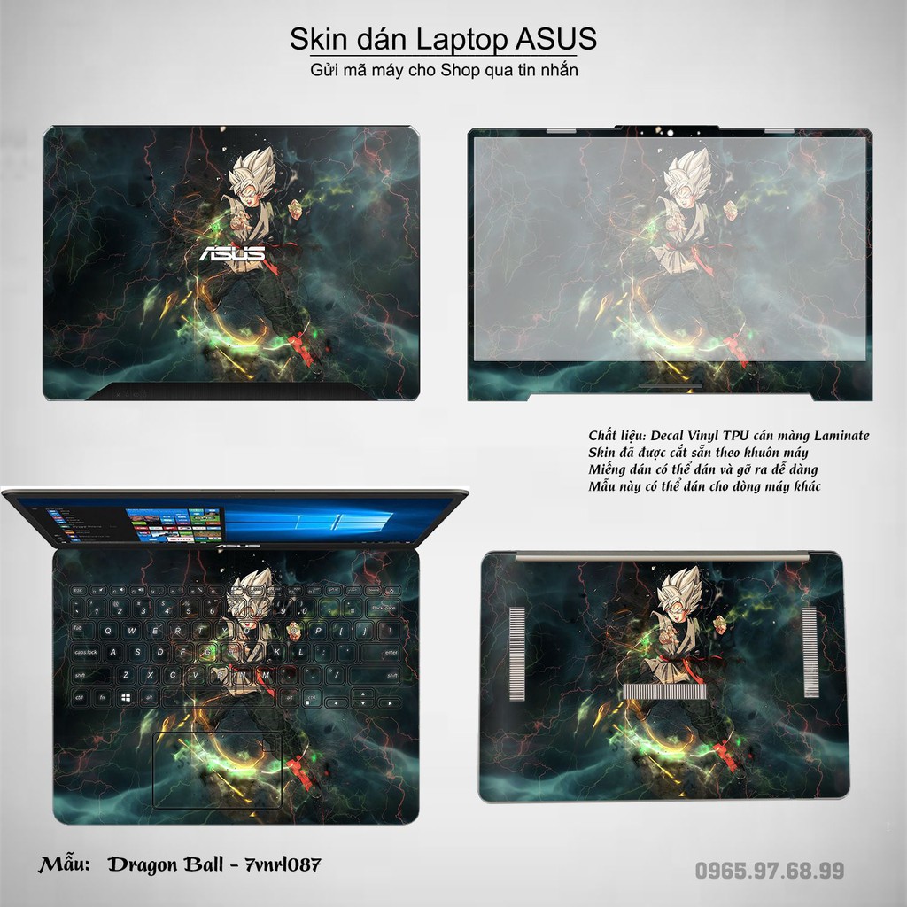 Skin dán Laptop Asus in hình Dragon Ball (inbox mã máy cho Shop)