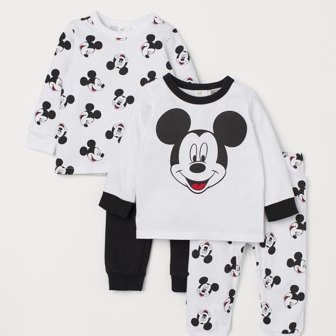 Bộ dài tay cho bé trai - Set 2 bộ dài tay mickey HM chất cotton cho bé trai size 1-6t