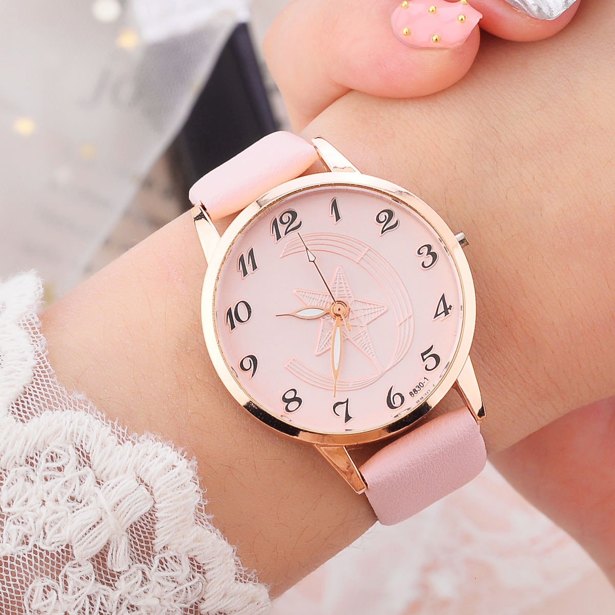 Đồng Hồ Quartz Nữ Dây Da Mặt Ngôi Sao Phong Cách Hàn Quốc | BigBuy360 - bigbuy360.vn
