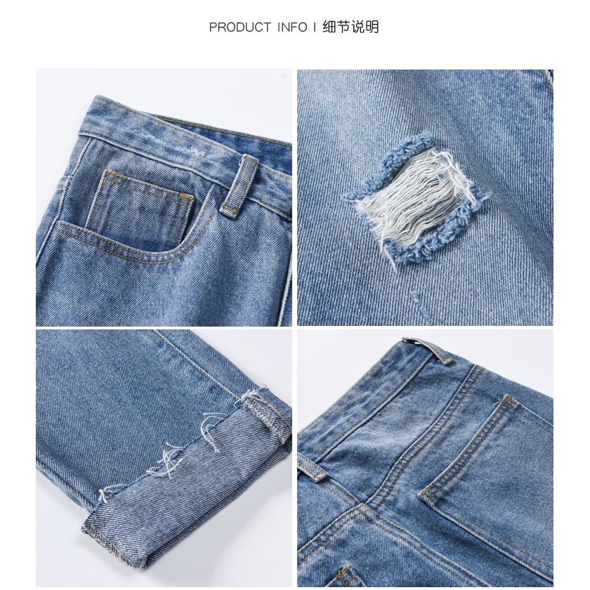 Quần Yếm Denim Phối Rách Cá Tính Dành Cho Nam | BigBuy360 - bigbuy360.vn