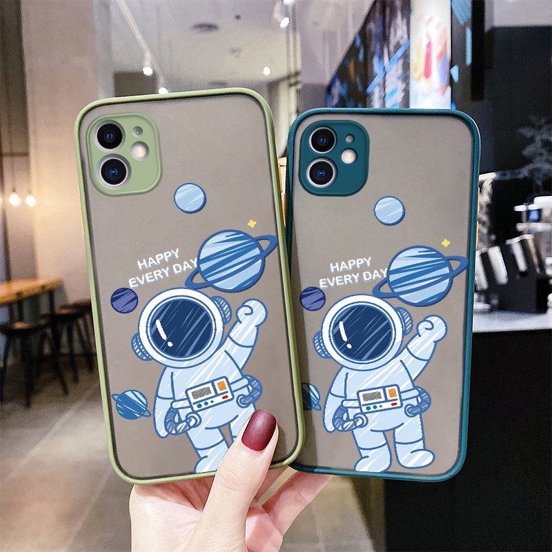 Ốp Điện Thoại Cứng Viền Silicon Mặt Nhám Họa Tiết Không Gian Chống Sốc Cho Realme C3 C3i