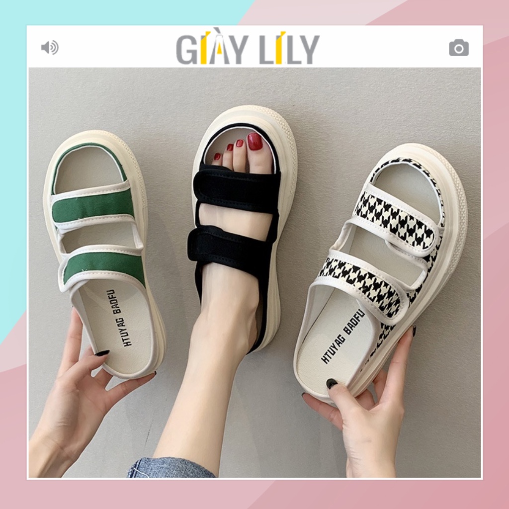 Sandal nữ ĐẾ BÁNH MÌ CHỮ A  dép đi học | đi làm thời trang