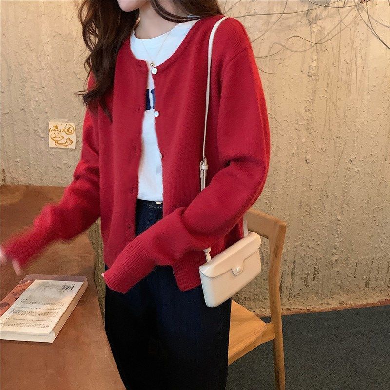 Áo Khoác Cardigan Thun Len Nữ Tay Dài