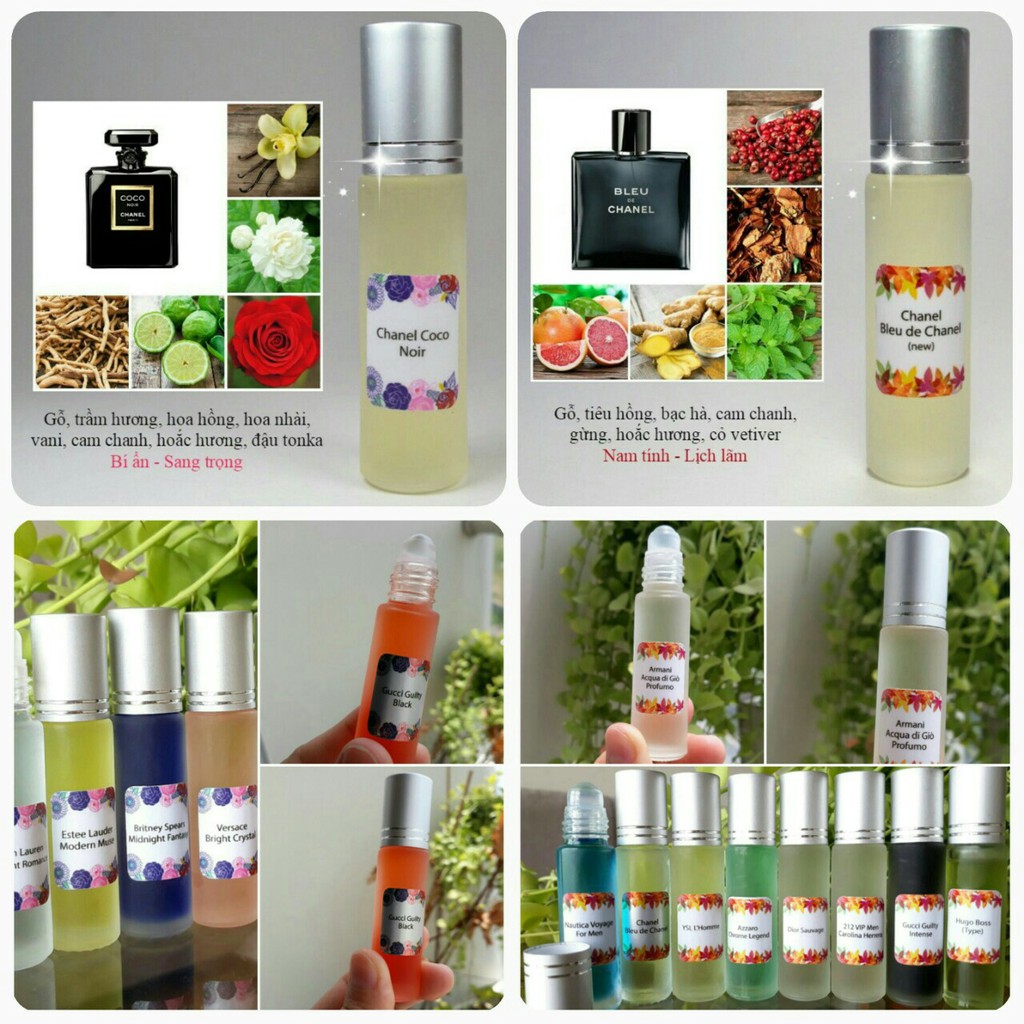 Combo 8 Chai Tinh Dầu Nước Hoa Pháp Mùi Tự Chọn | Thế Giới Skin Care