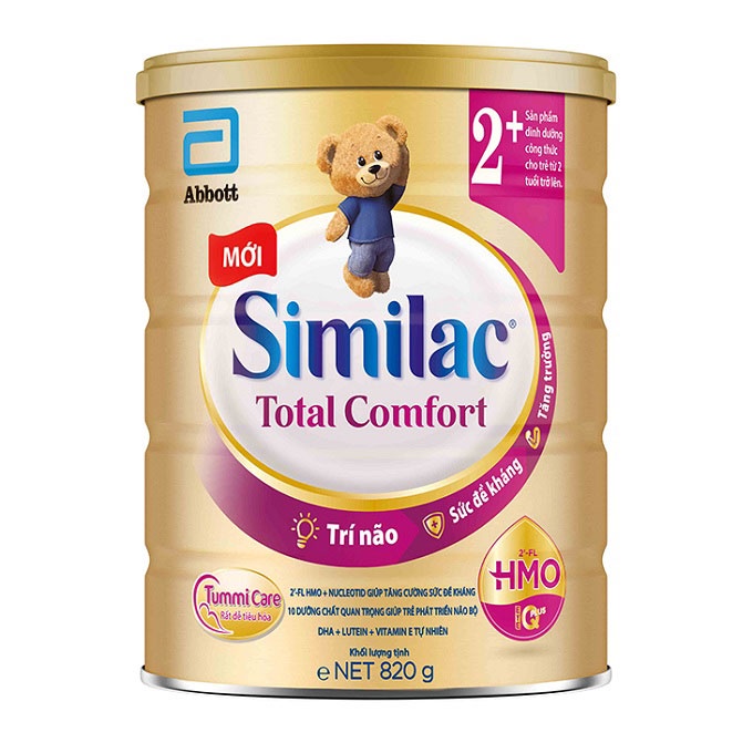 (Mẫu mới) Sữa bột Similac Total Comfort 1+, số 2+ (HMO) 820g