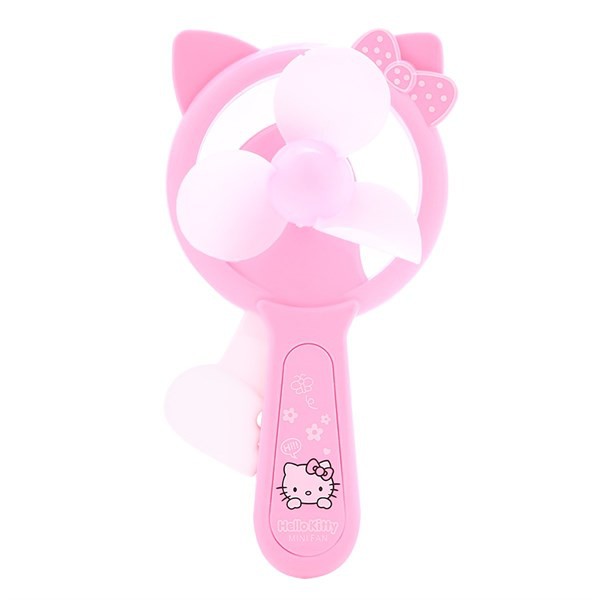 Quạt Cơ Cầm Tay Mini Hình Angry Hello Kitty - Hồng