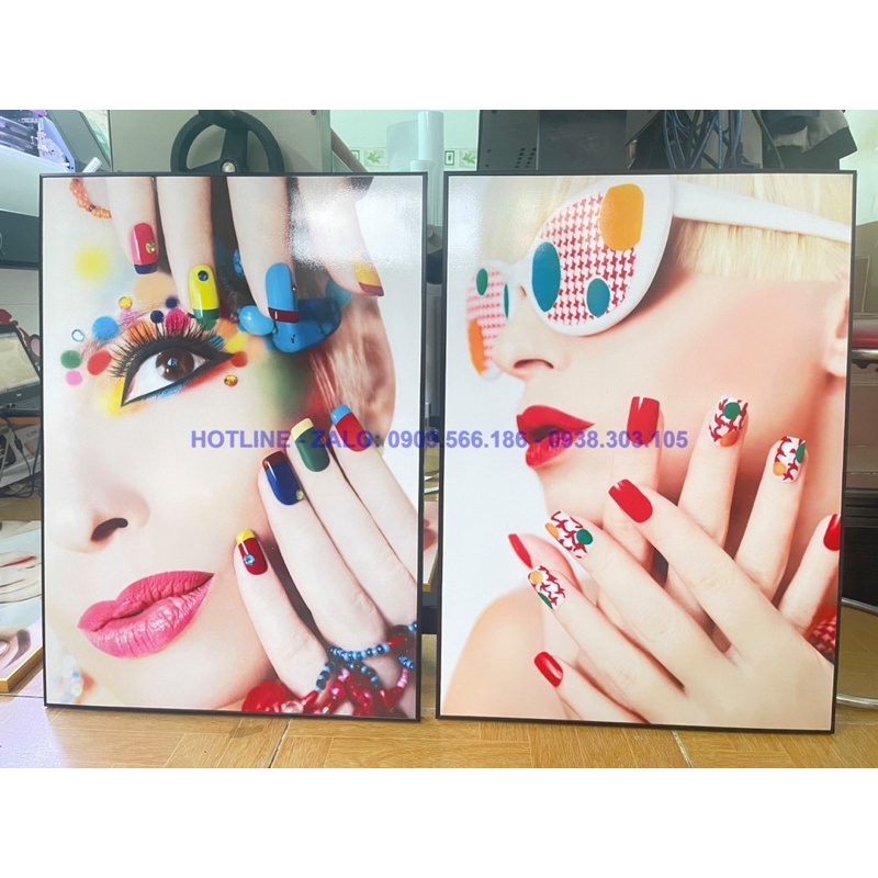 BỘ 3 KHUNG TRANH NAIL TREO TƯỜNG SANG TRỌNG HIỆN ĐẠI CHO SALON NAIL