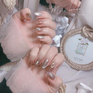 Mắt Mèo kim cương bạc - Phụ kiện nail