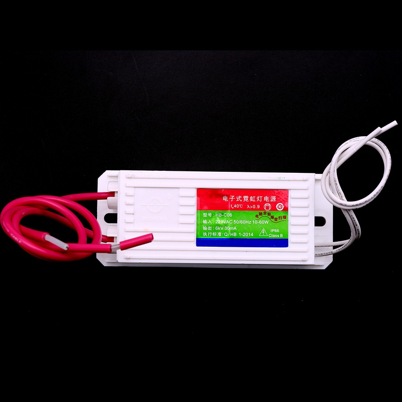 Máy biến áp điện tử Neon 1Pc Hb-Co6 Bộ chỉnh lưu cấp nguồn Neon không thấm nước 6Kv 60W 30Ma