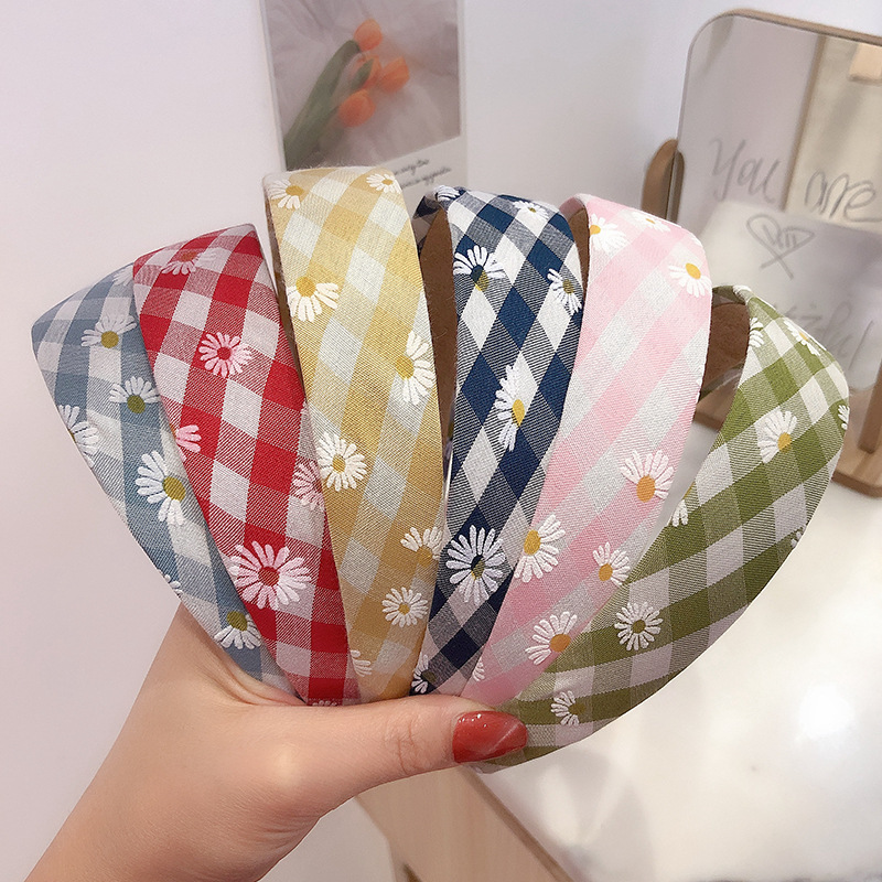 Băng Đô Vải Họa Tiết Hoa Cúc Xinh Xắn Cho Nữ