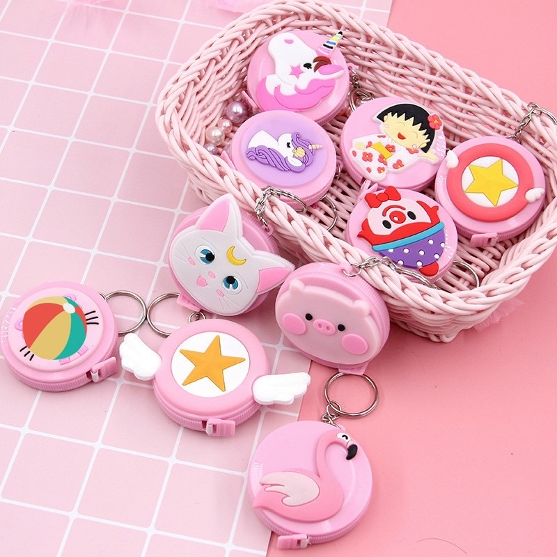 Thước dây cuộn mini rút tự động dễ thương nhỏ gọn tiện dụng