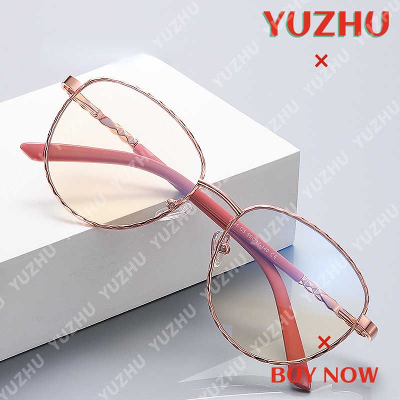 Mắt Kính Gọng Tròn Bằng Kim Loại Chống Ánh Sáng Xanh Thời Trang Mùa Xuân Mới
