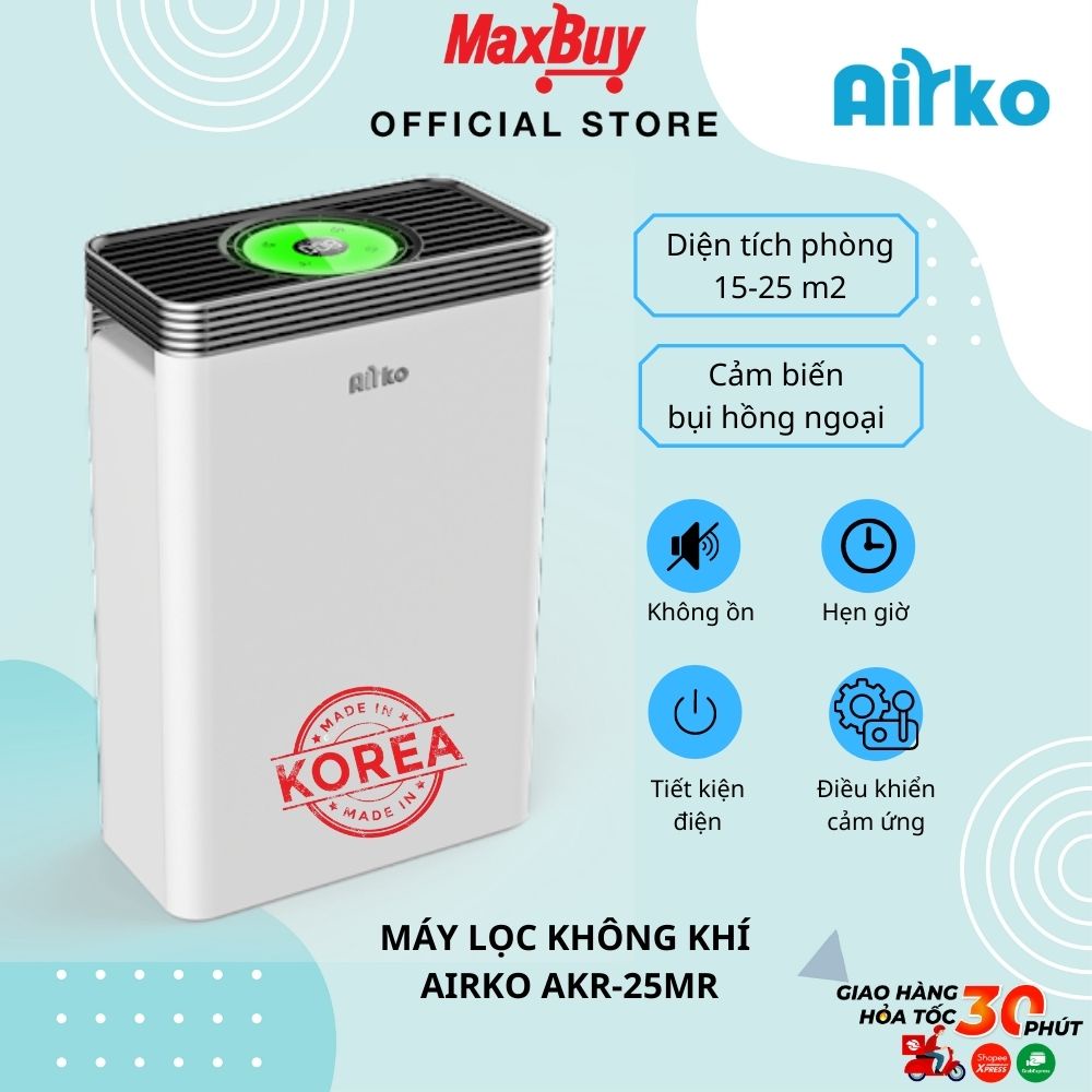 Máy lọc không khí Airko AK25M-R diện tích phòng 15-25m2 nhập khẩu Hàn Quốc bảo hành chính hãng 12 tháng