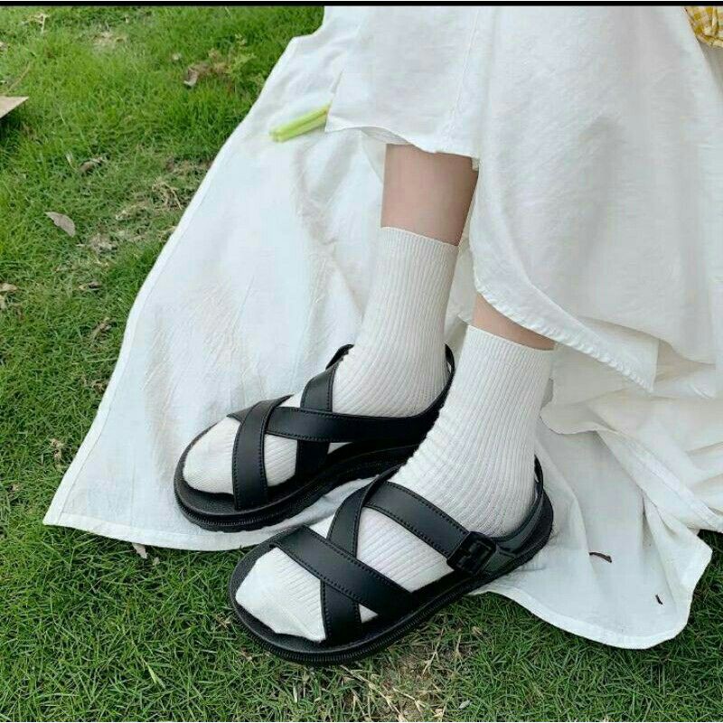 [SẴN TÍM 37 38/HỒNG 39] Sandal ulzzang đi học đơn giản siêu dễ thương/dép quai hậu