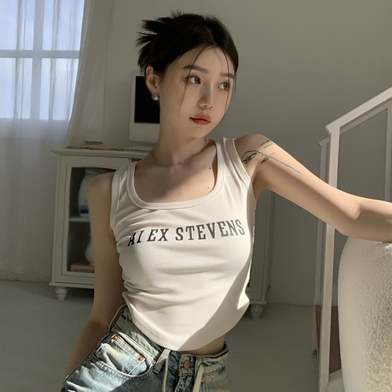 Áo Tank Top Sát Nách In Chữ Thiết Kế Siêu Nhẹ Thời Trang Cá Tính Cho Nữ