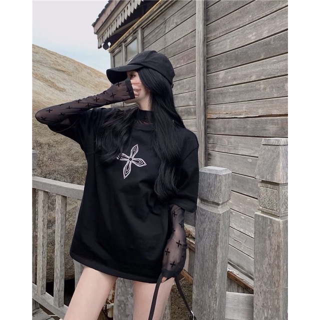 Áo thun tee hoạ tiết thánh giá chữ thập + áo lưới chữ thập Ulzzang siêu chất ❤️