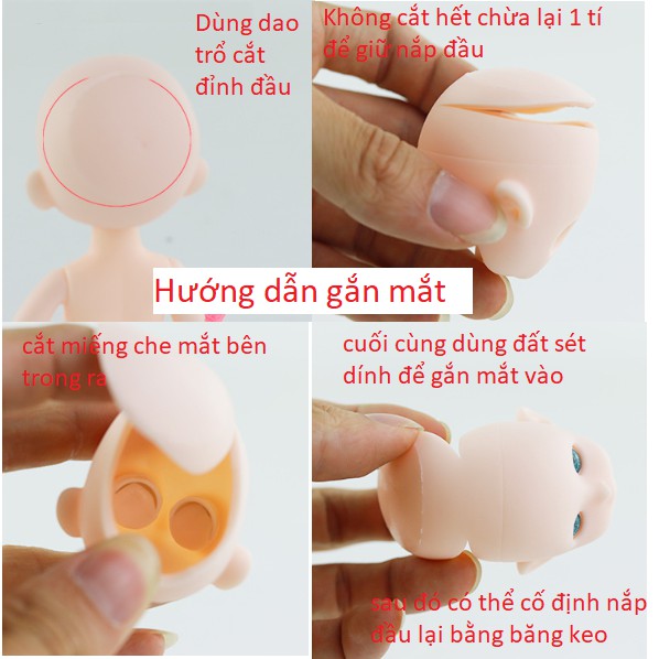 Đầu baboliy nhiều loại chưa trang điểm